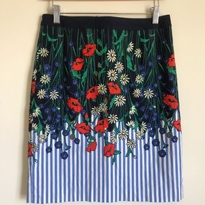 Anthropologie Brand Floral Pencil Skirt Size 4